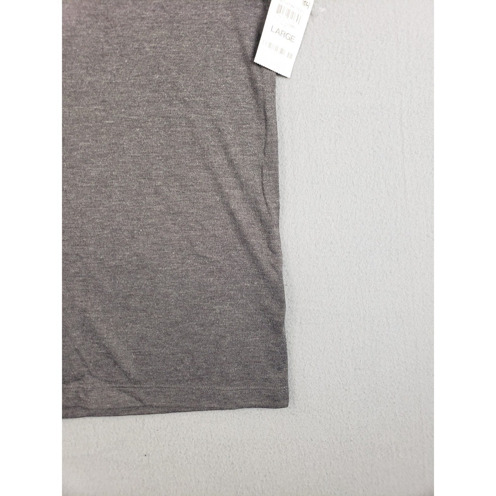 Alfant Men Henley Shirts L Gray Short Sleeve Pullover Stretched Logo Casual - Picture 5 of 16